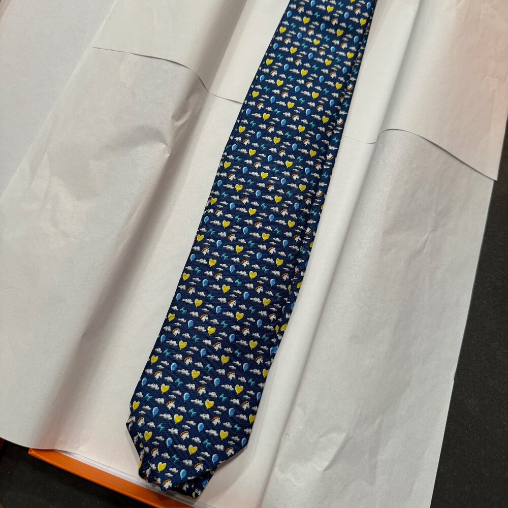 Hermes Up in the Clouds Tie